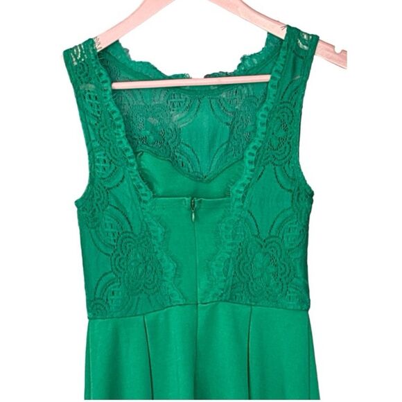 Francescas | Women’s Green Fit & Flare Cocktail Lace Tank Summer Dress Size XS - Picture 6 of 10